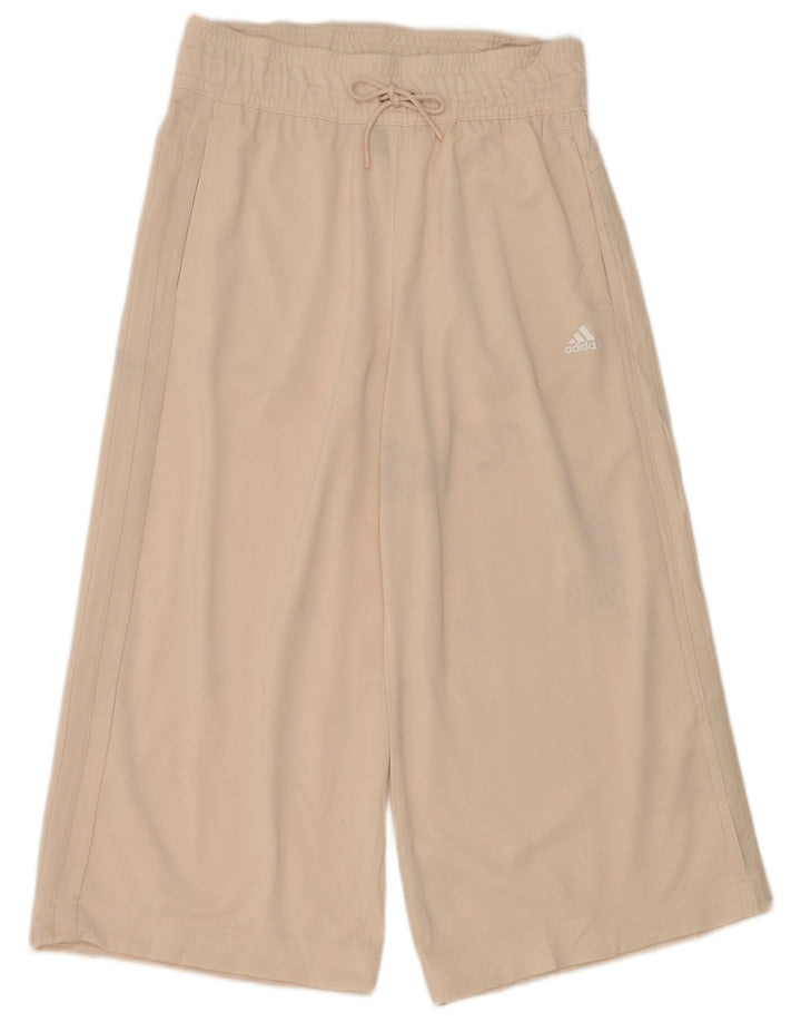 Adidas Mujer Capri Chándal Pantalones UK 8/10 Pequeño Beige Poliéster