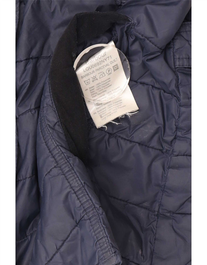 Barbour Chaqueta Acolchada Para Mujer UK 40 Grande Azul Marino Colorblock Poliamida