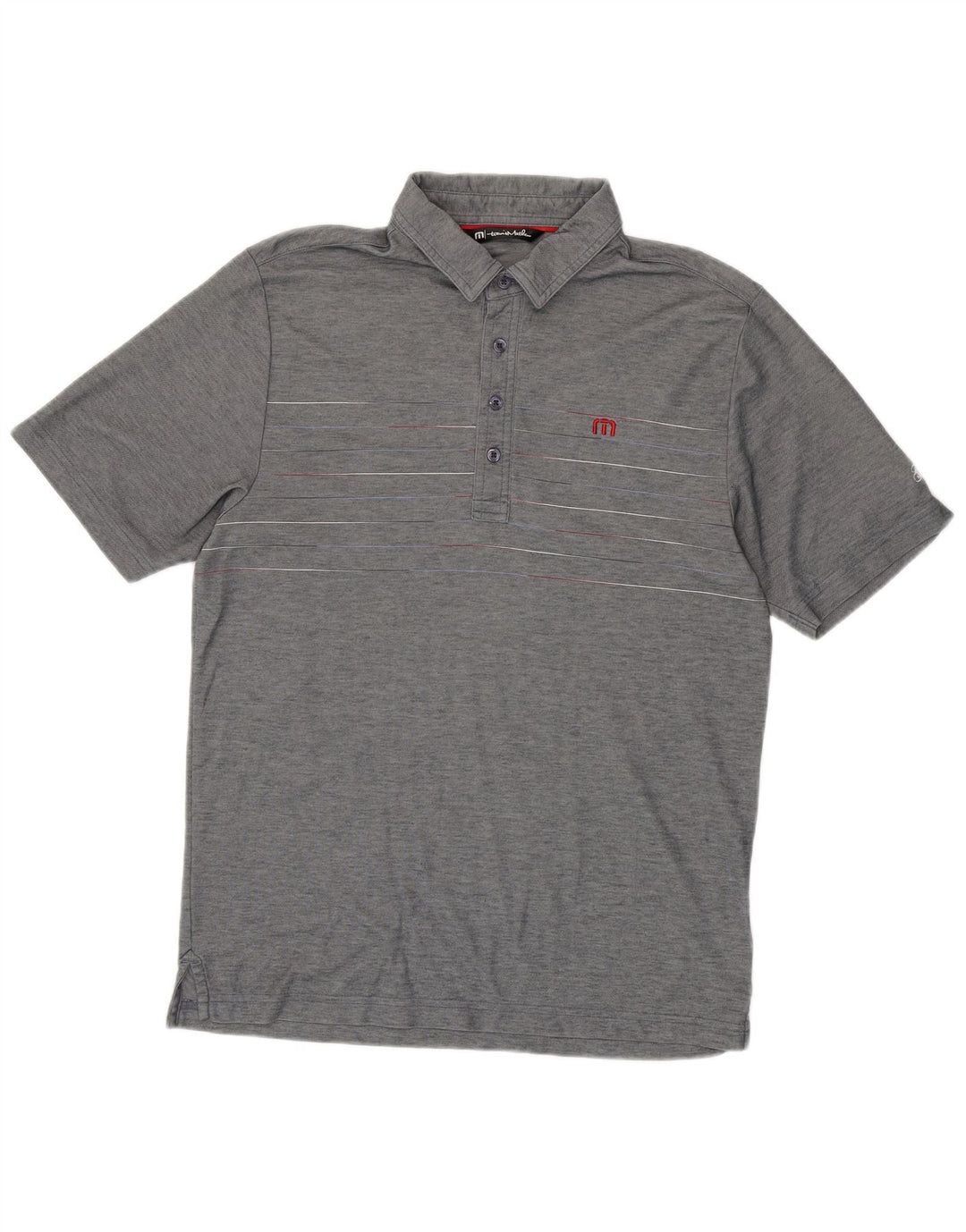 Travis Mathew Polo para hombre de algodón a rayas gris medio