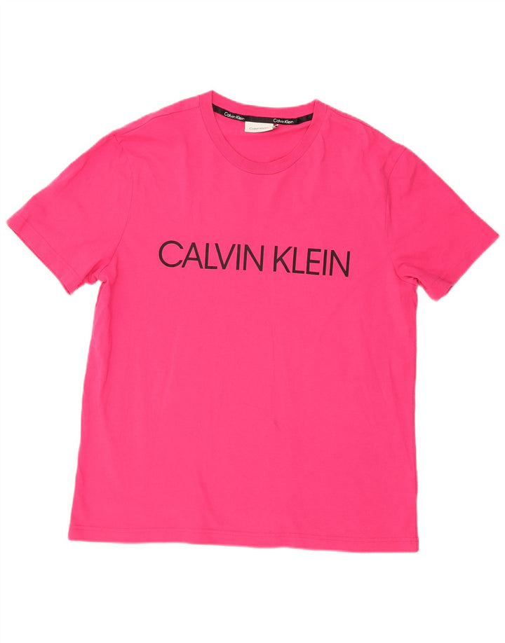 Calvin Klein Camiseta gráfica para mujer Top 2XL Algodón rosa