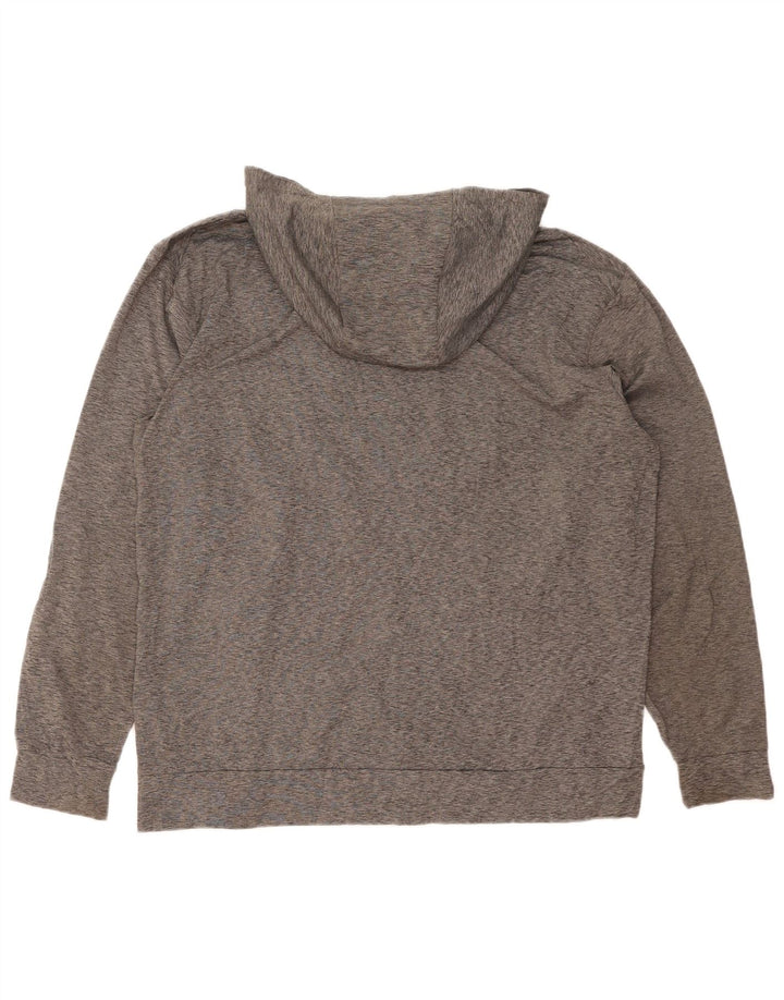 NIKE Sudadera con capucha y cremallera Dri Fit para hombre XL Poliéster moteado gris