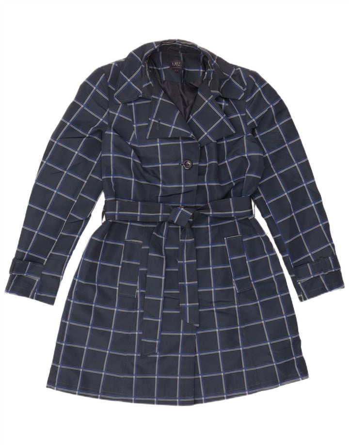 Marks & Spencer Gabardina para mujer UK 40 Mediano Azul marino Cuadros Poliéster