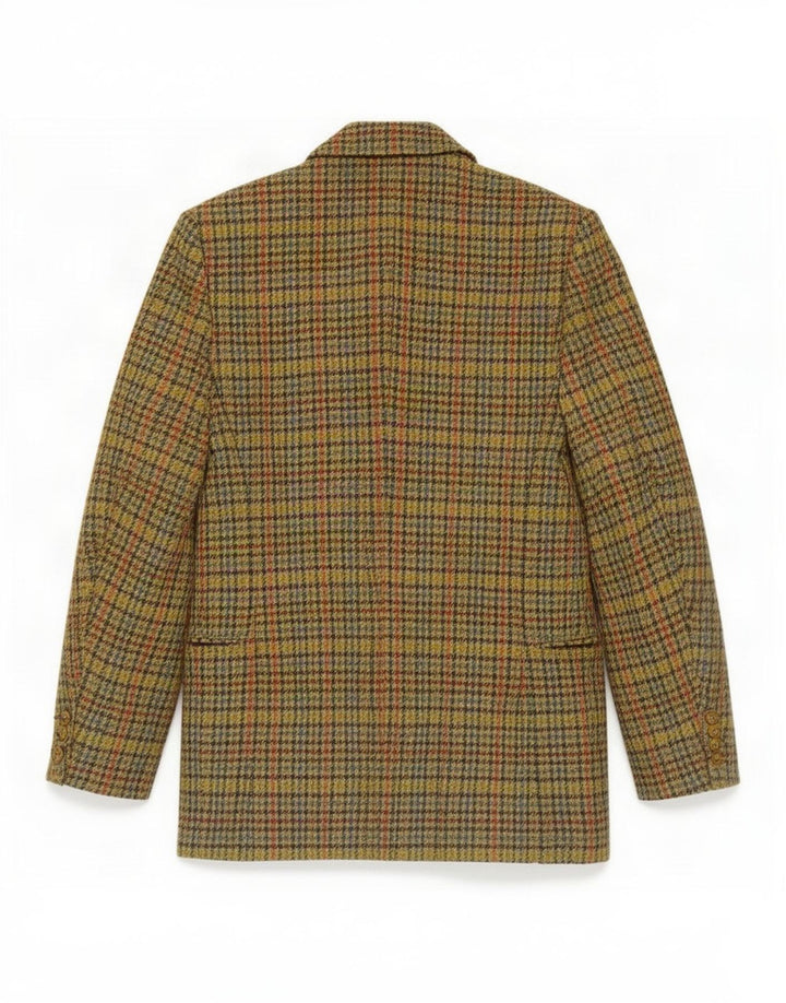 Vintage mujer 3 botones Blazer chaqueta Reino Unido 10 pequeño verde Houndstooth clásico