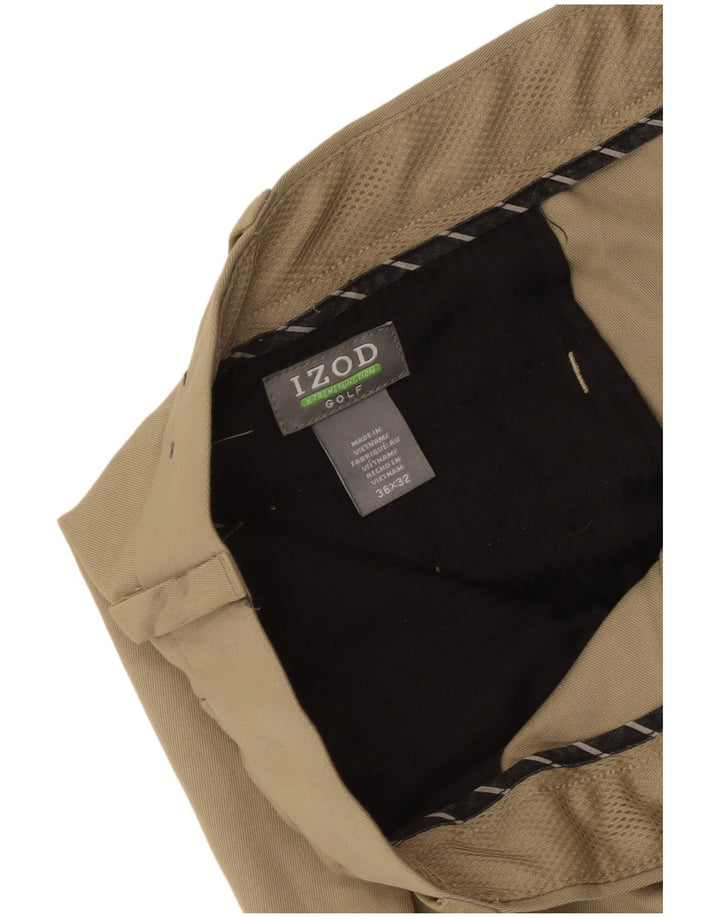 Pantalón de traje recto de golf para hombre Izod W36 L32 Poliéster beige