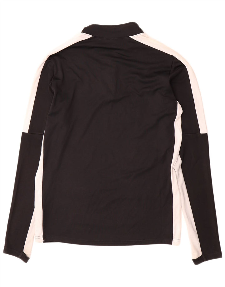 Nike Dri Fit Camiseta con cuello y cremallera de manga larga para hombre, color negro pequeño