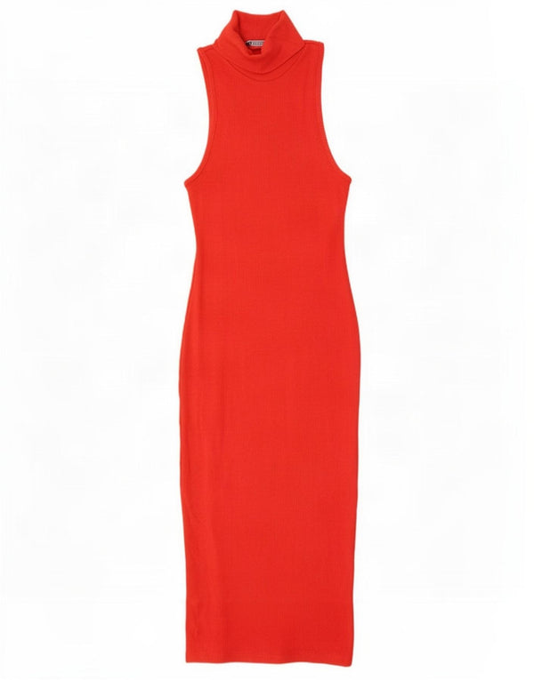 Zara Vestido Ajustado Sin Mangas para Mujer UK 8 Small Rojo