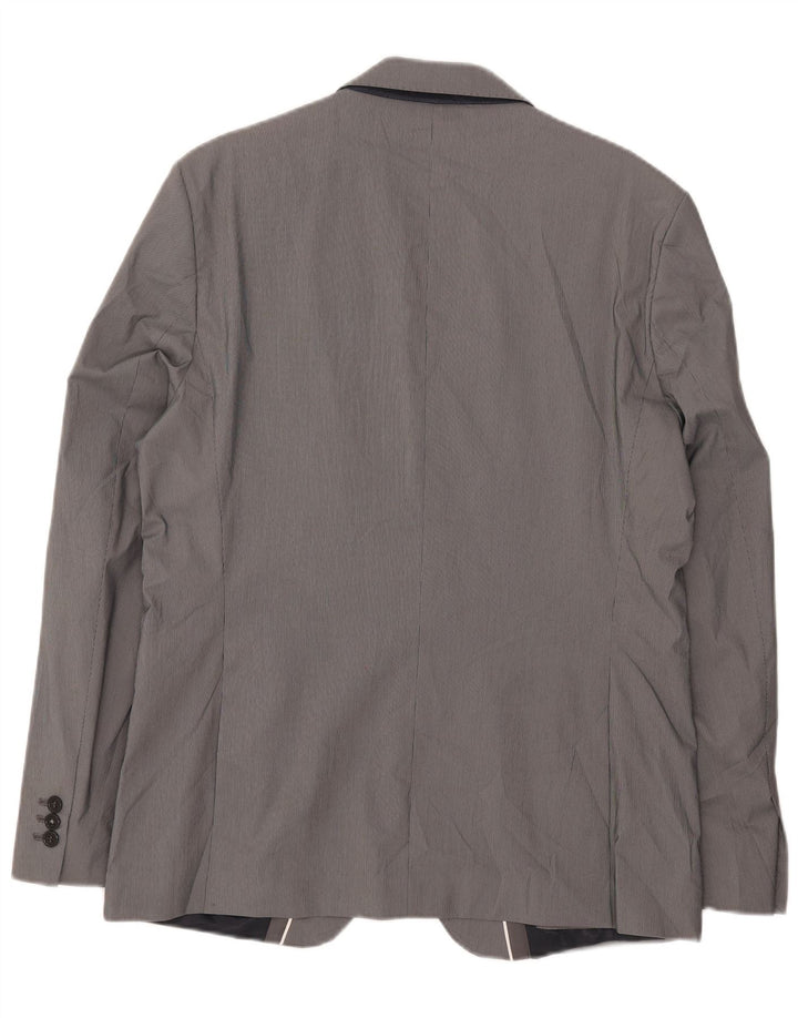 Zara Chaqueta tipo blazer de 2 botones para hombre EU 54 XL Poliéster a rayas grises