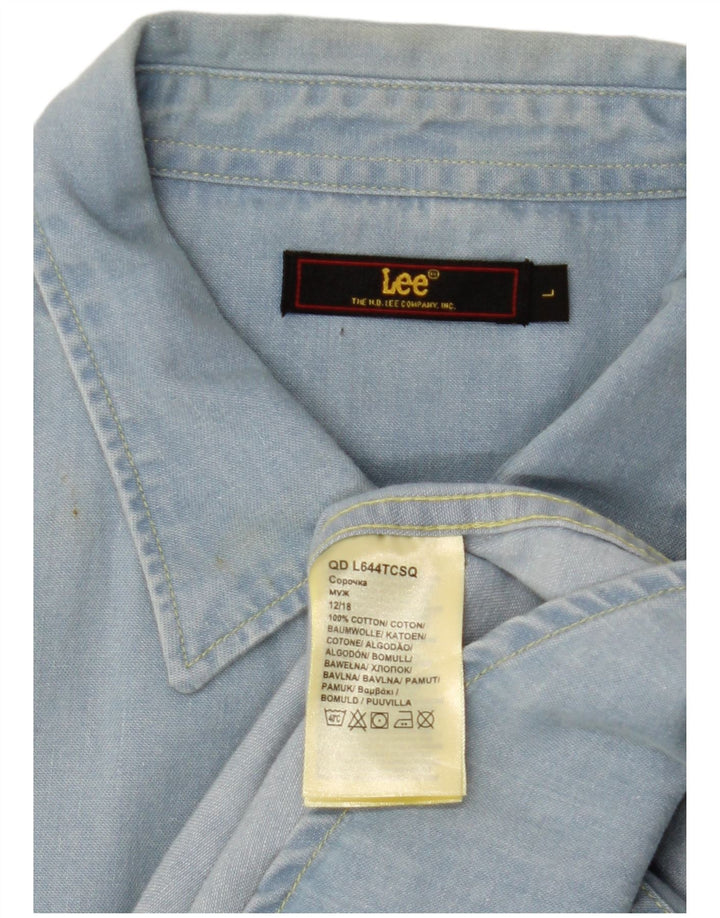 Camisa vaquera LEE para hombre de algodón azul grande