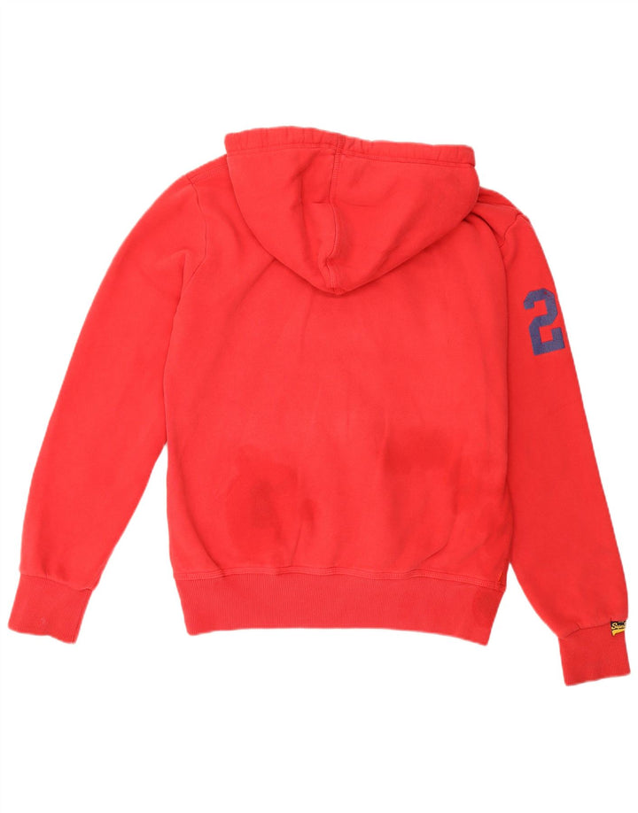 Superdry Jersey con capucha gráfica para hombre, talla grande, rojo