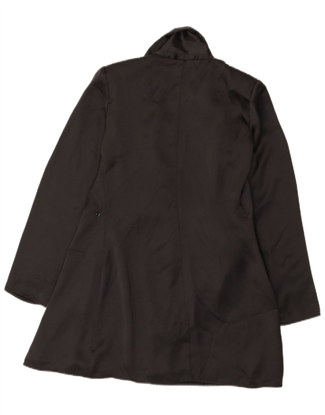 Zara Mujer Abrigo Abierto UK 6 XS Negro Poliéster