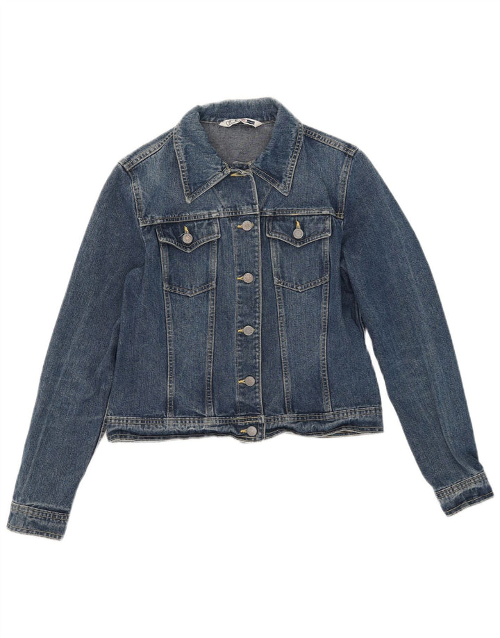Nuevo Penny Chaqueta vaquera corta para mujer UK 40 Azul medio Algodón