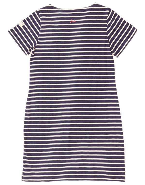 JOULES Vestido tipo camiseta para mujer UK 40 Mediano Algodón a rayas azul marino