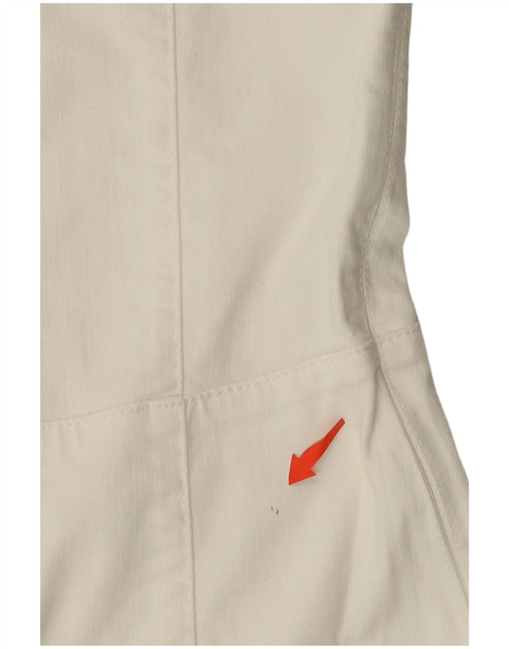 GUESS Mono corto vaquero sin tirantes para mujer UK 6 XS Blanco