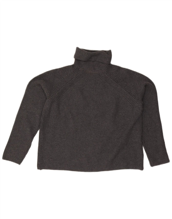 Marks & Spencer Suéter Corto con Cuello Redondo para Mujer UK 10 Small Grey