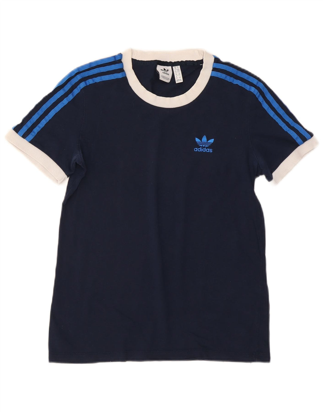 ADIDAS Camiseta para mujer Top UK 10 Small Azul marino Algodón