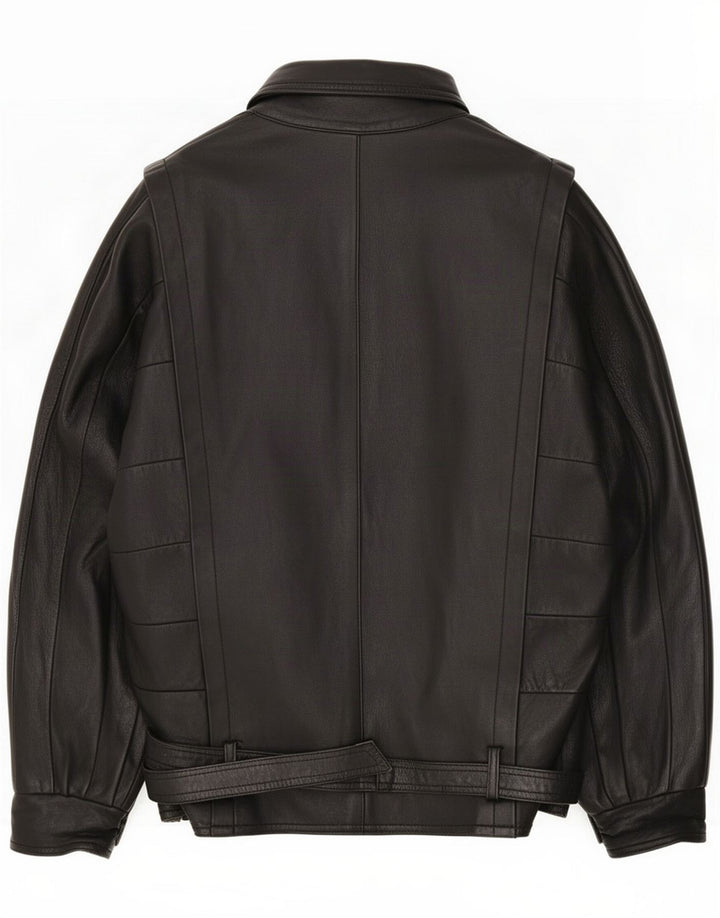Chaqueta de cuero vintage para hombre UK 40 Large Black