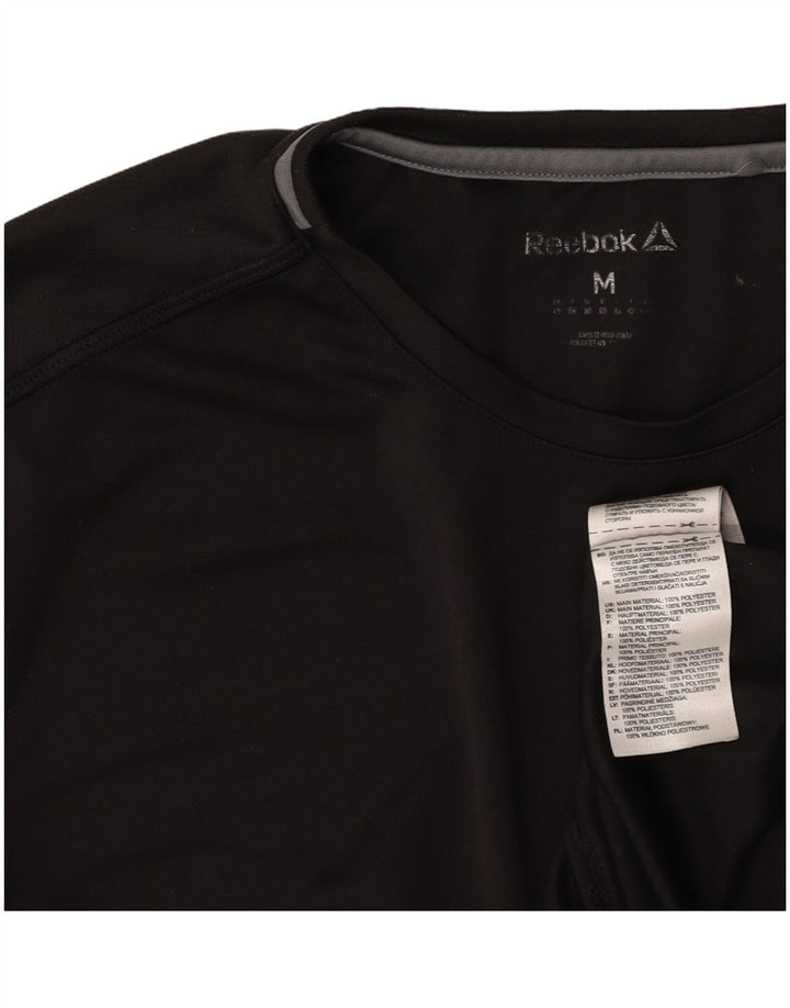 REEBOK Camiseta para mujer Top UK 44 Mediano Negro Colorblock Poliéster