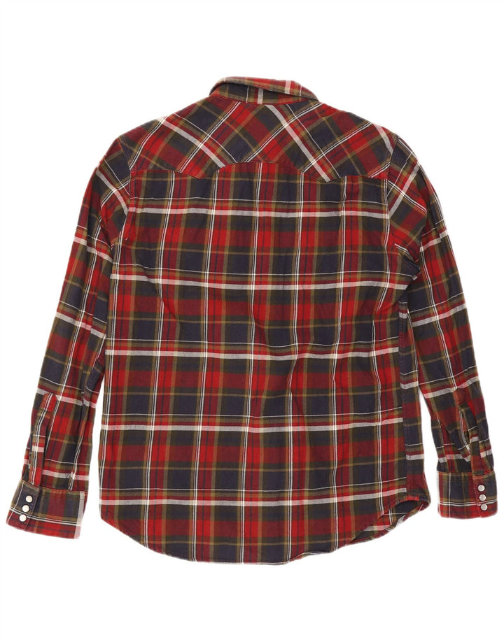 Levi's Camisa de franela para hombre con cuadros rojos grandes