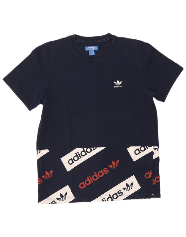 Adidas - Camiseta gráfica para hombre, talla grande, algodón azul marino