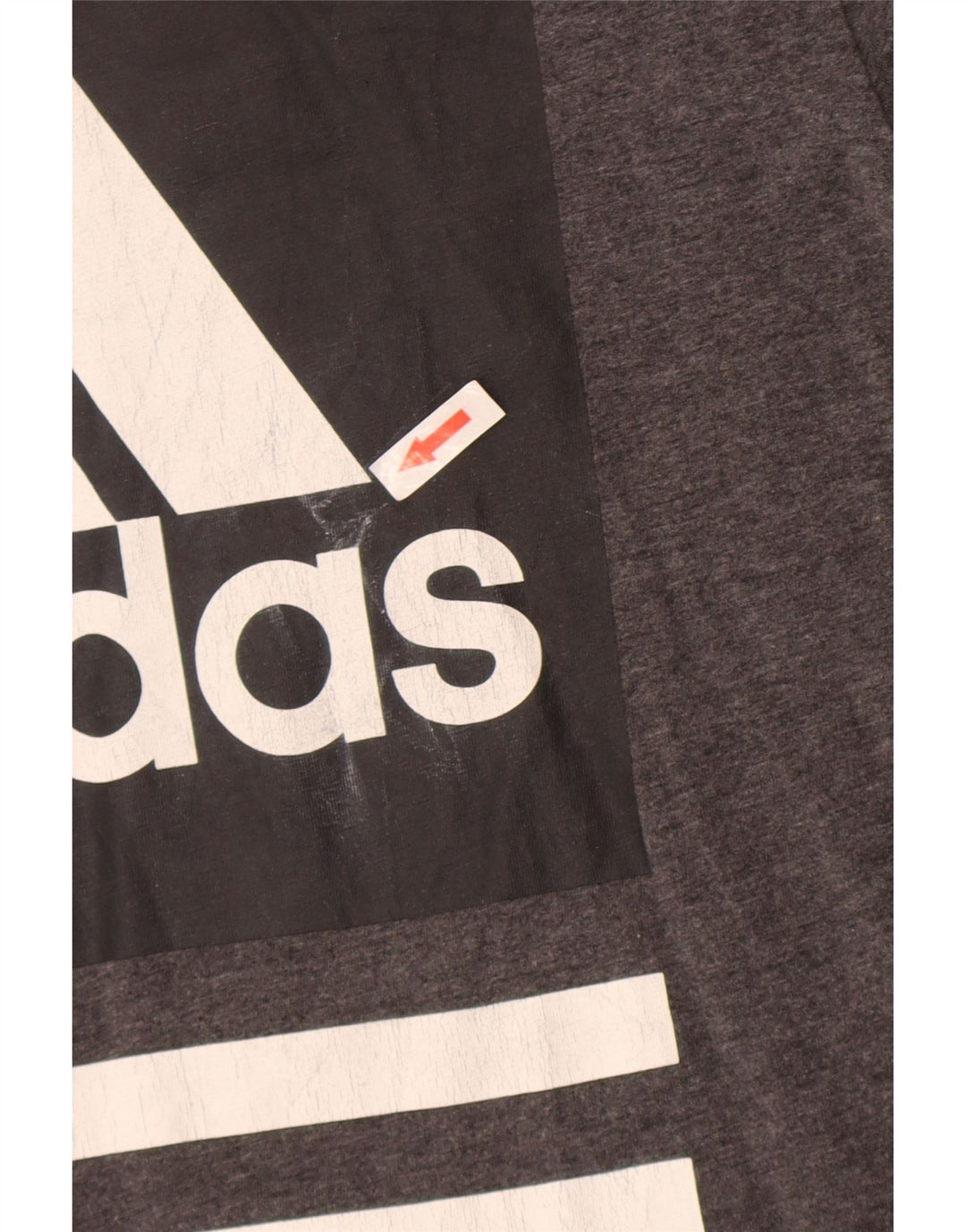 Adidas Hombre Camiseta Gráfica Top Algodón Moteado Gris Medio
