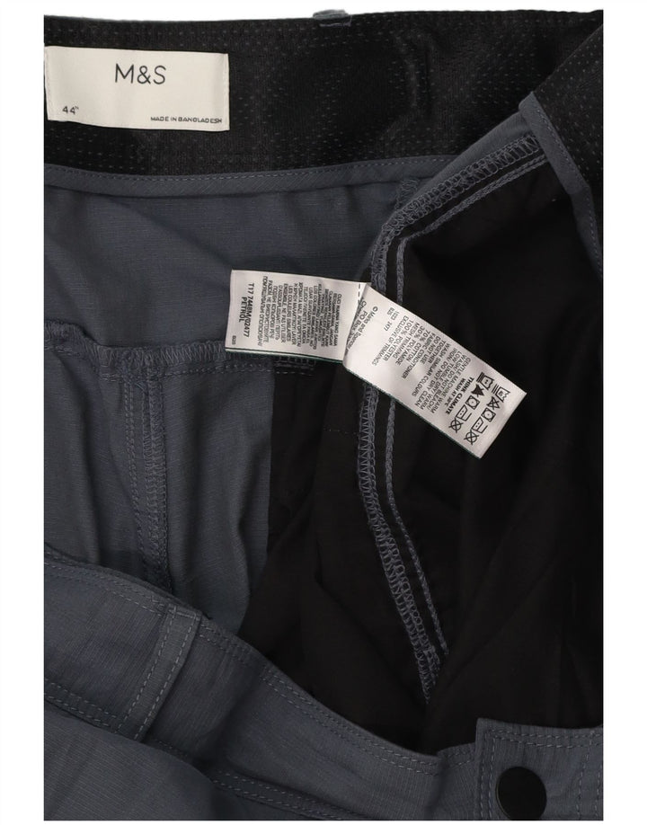 MARKS & SPENCER Pantalones cortos cargo para hombre W44 2XL Poliéster gris