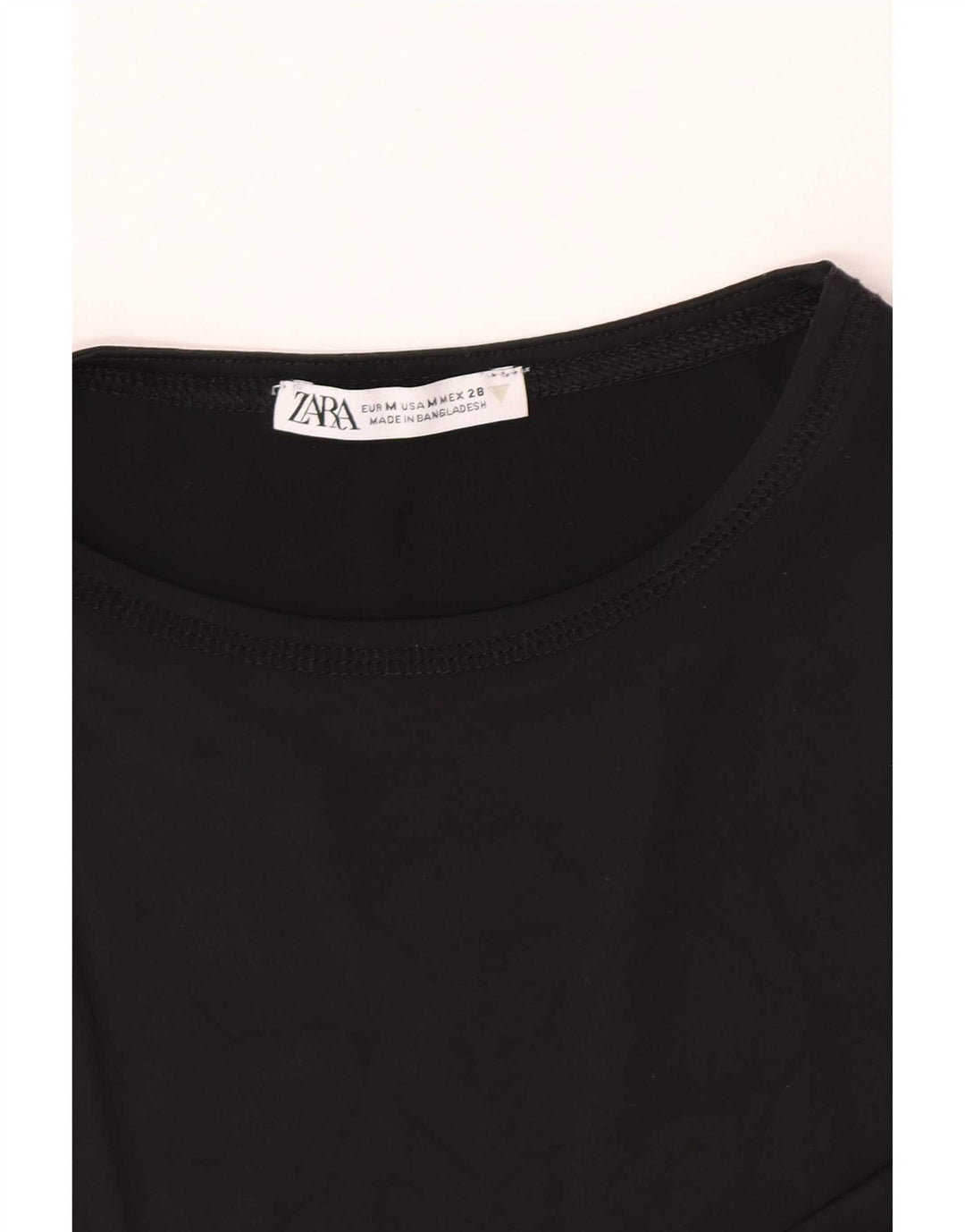 Zara Mujer Camiseta Top Reino Unido 12 Mediano Negro