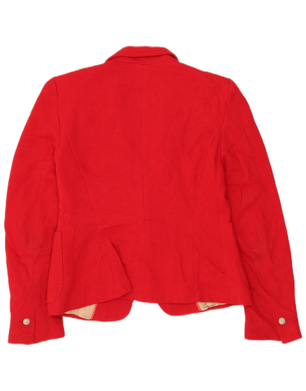 Zara Mujer Chaqueta Blazer De 1 Botón UK 10 Small Rojo