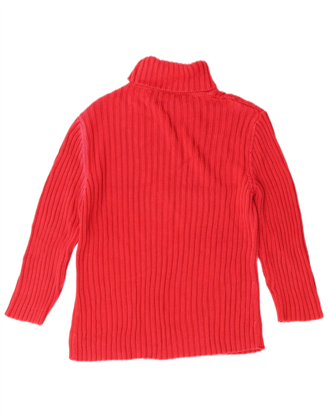 Benetton Jersey De Cuello Vuelto Para Mujer UK 44 Grande Rojo Algodón Clásico