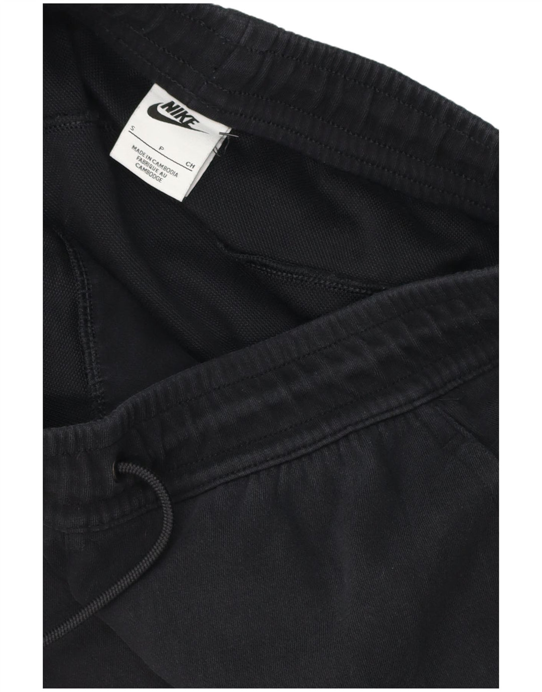 NIKE Pantalones cortos deportivos para hombre pequeños de algodón negro