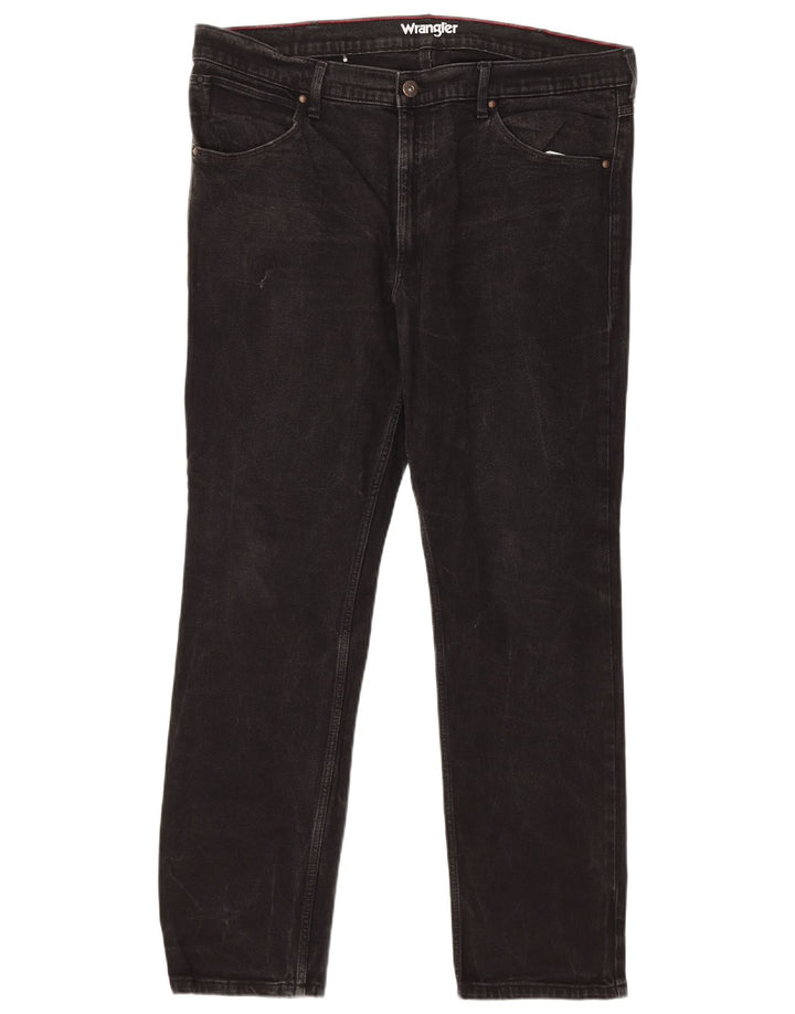 WRANGLER Mens Regular Fit Straight Jeans W40 L32 Black Cotton