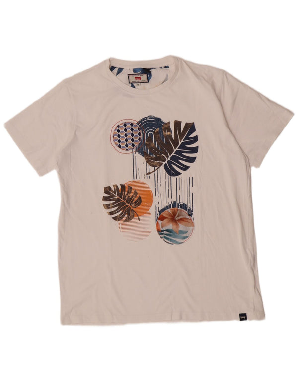 Carrera Camiseta gráfica para mujer Top UK 18 XL Algodón floral blanco