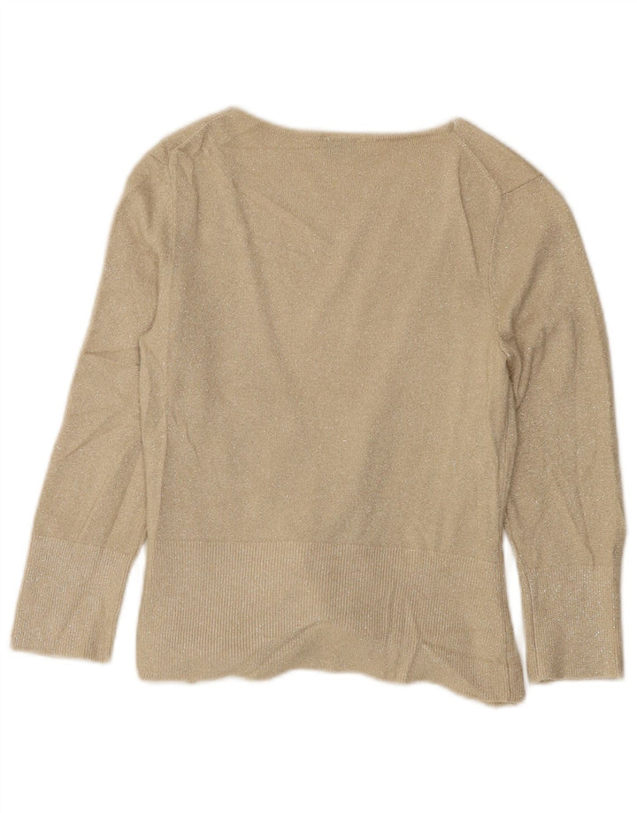 Oasis Suéter tipo cárdigan abierto para mujer UK 10 Small Viscosa beige