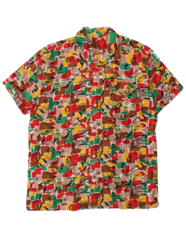 Camisa Vintage Hombre Manga Corta Talla 40 Mediana Multicolor