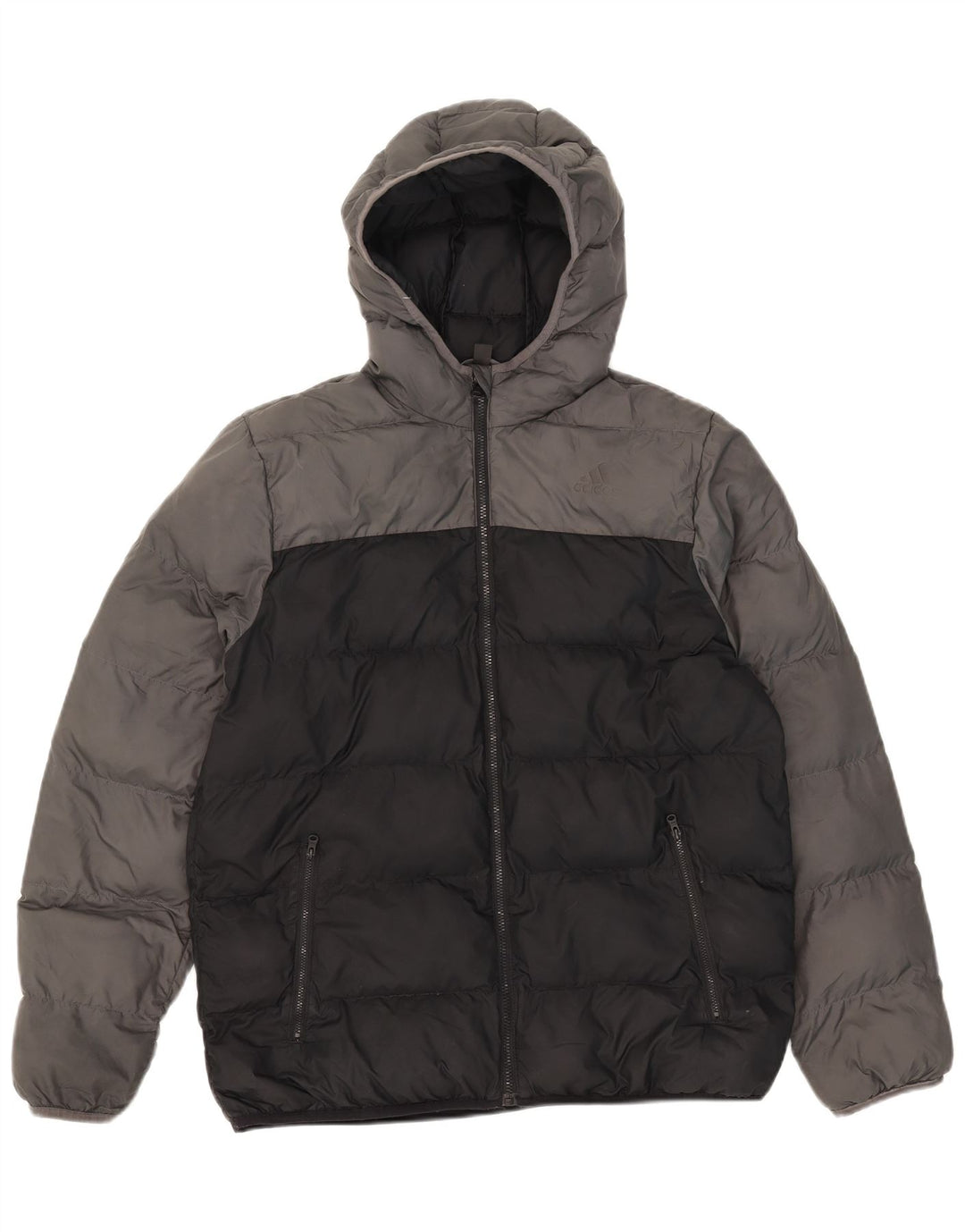 Adidas Chaqueta acolchada con capucha para niño 15-16 años Negro Poliéster color block