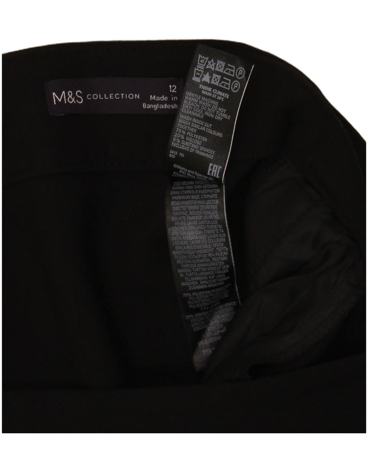 Marks & Spencer Falda acampanada para mujer UK 12 Medium W30 Poliéster negro