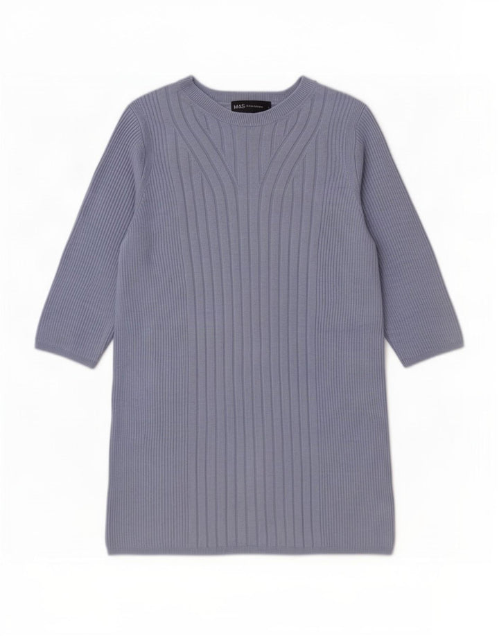 Marks & Spencer - Jersey de cuello redondo para mujer, talla 40, color azul medio
