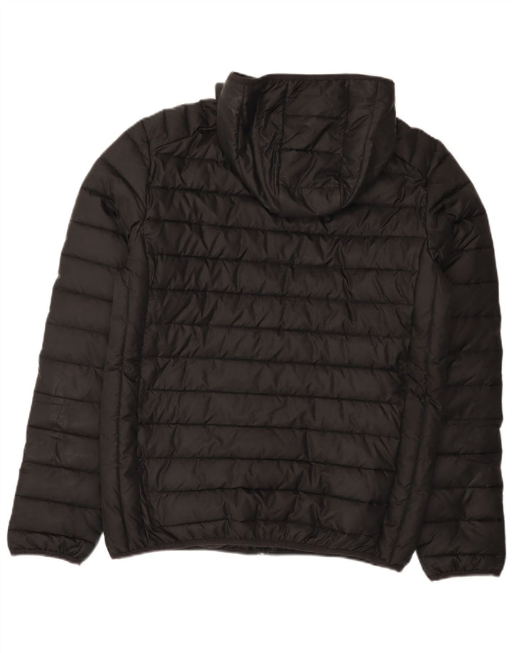 Ellesse Chaqueta acolchada con capucha para hombre UK 38 Medium Negro Poliéster