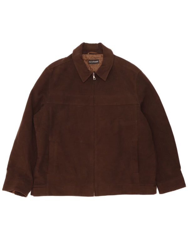Marks & Spencer Chaqueta Bomber Autograph para Hombre UK 42 XL Algodón Marrón