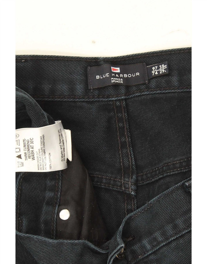 Marks & Spencer Vaqueros rectos azules Harbor para hombre W38 L29 Algodón negro