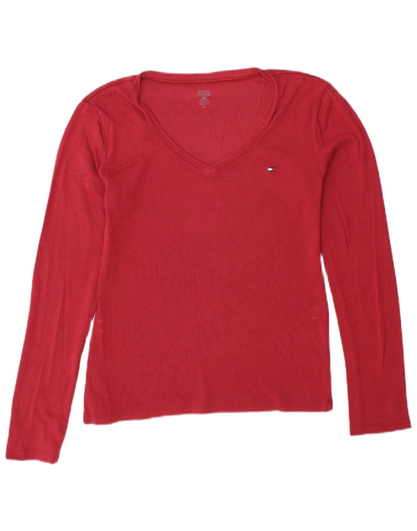 TOMMY HILFIGER Camiseta de manga larga para mujer UK 10 Small Rojo