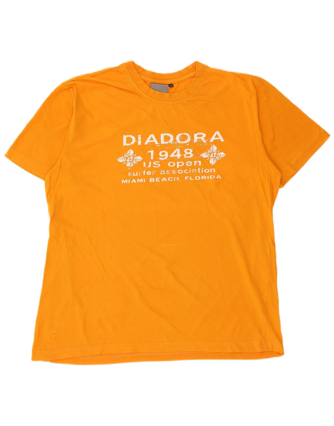 DIADORA Hombre Camiseta Gráfica Top Grande Naranja Algodón