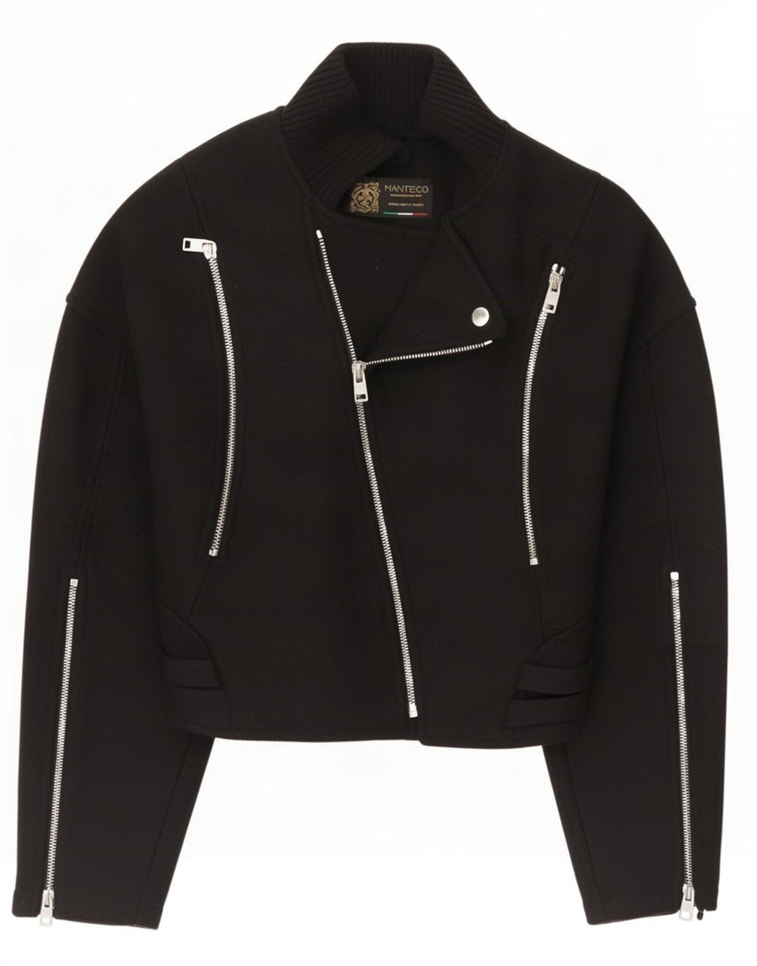Zara Mujer Chaqueta Biker UK 6 XS Lana Negra