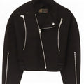 Zara Mujer Chaqueta Biker UK 6 XS Lana Negra