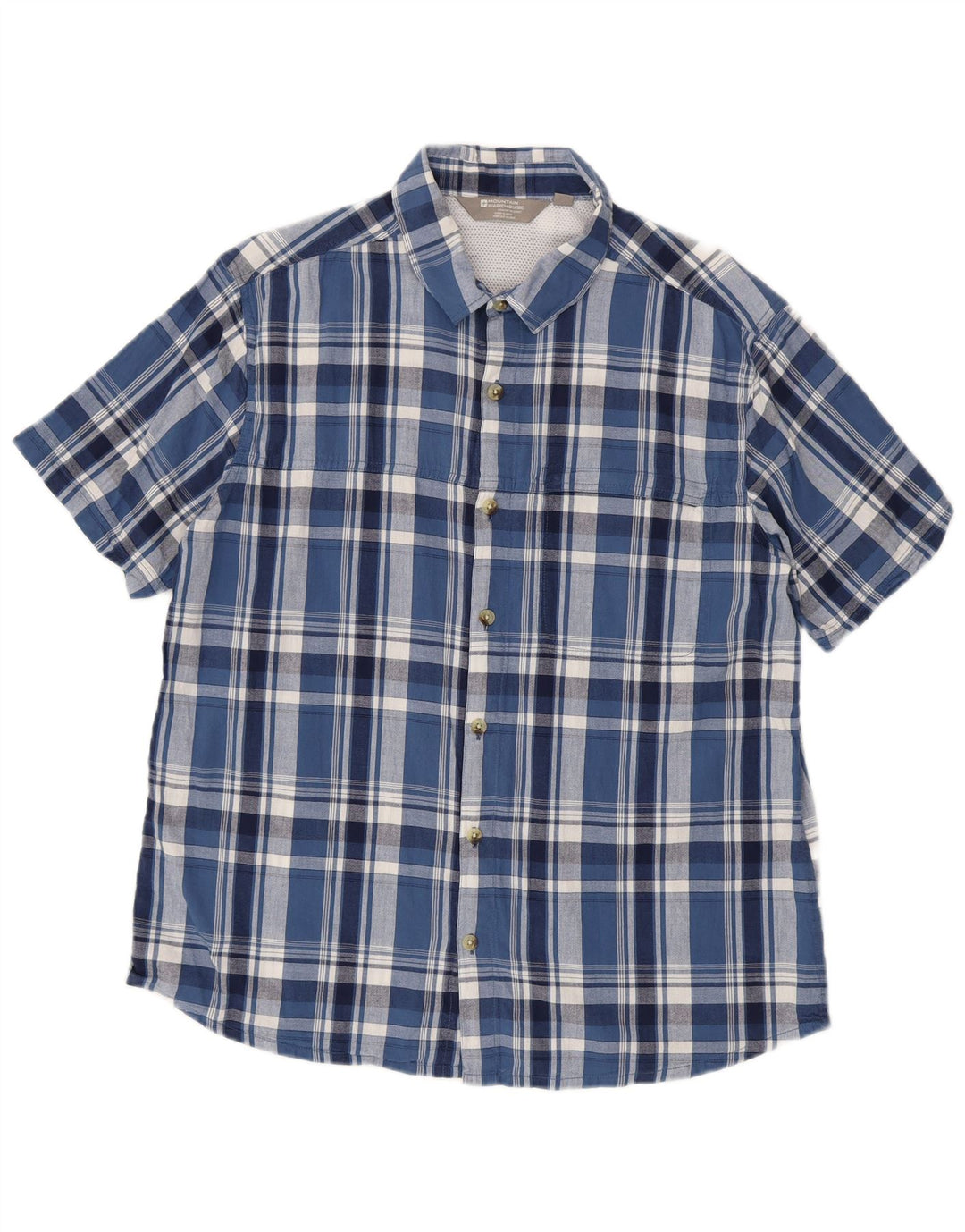 Camisa de manga corta para hombre de Mountain Warehouse Algodón a cuadros azules grandes