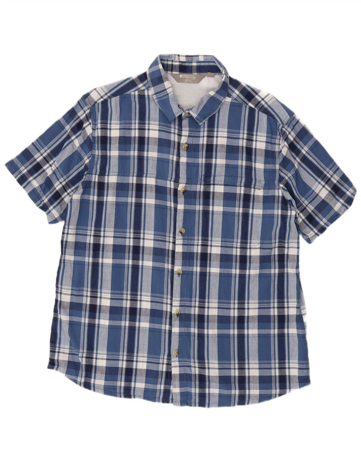 Camisa de manga corta para hombre de Mountain Warehouse Algodón a cuadros azules grandes