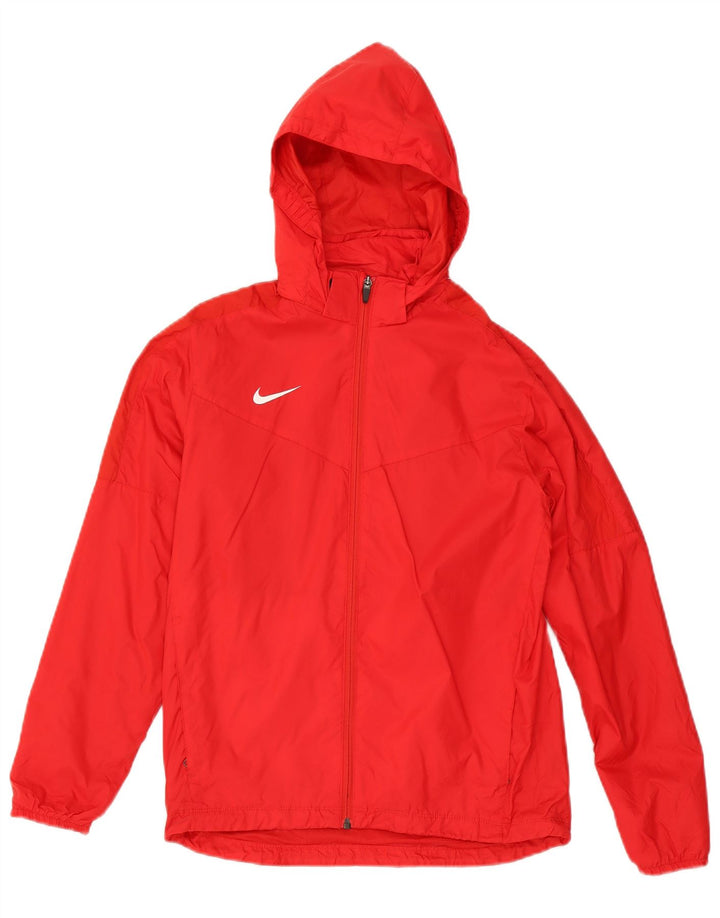 Nike Chaqueta impermeable con capucha para niños de 12 a 13 años, talla grande, nailon rojo