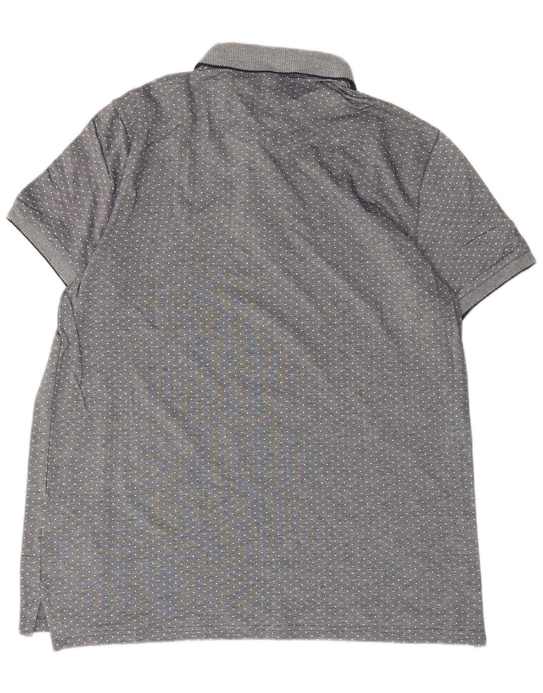CELIO Mens Polo Shirt XL Grey Polka Dot Cotton