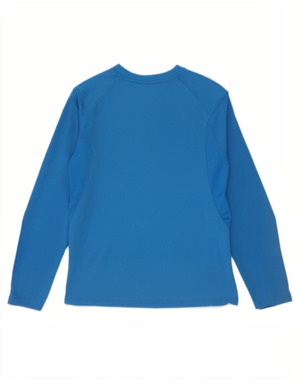 Adidas Mujer Running Top Manga Larga UK 44 Azul Medio Poliéster Deportes