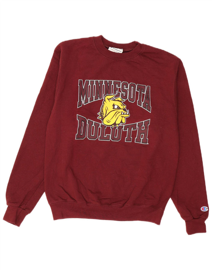 Champion Minnesota Duluth Graphic Sudadera Jumper para Hombre Pequeño Borgoña