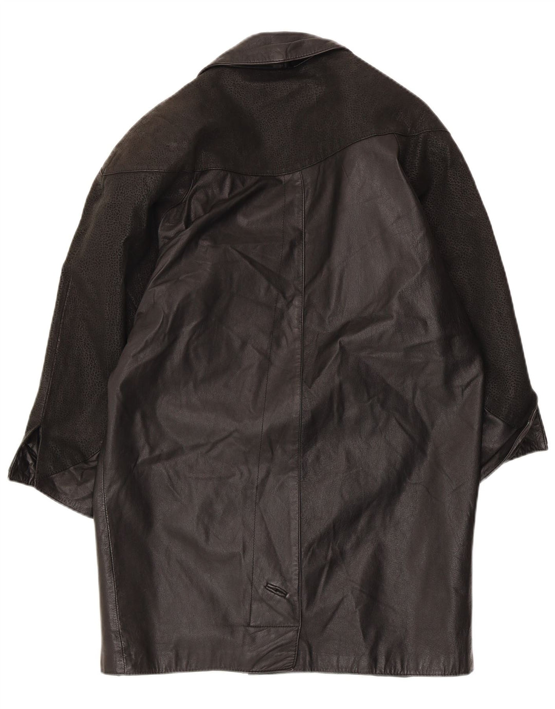 Abrigo de cuero de manga 3/4 para mujer Winlit UK 44 Medium Black Colourblock